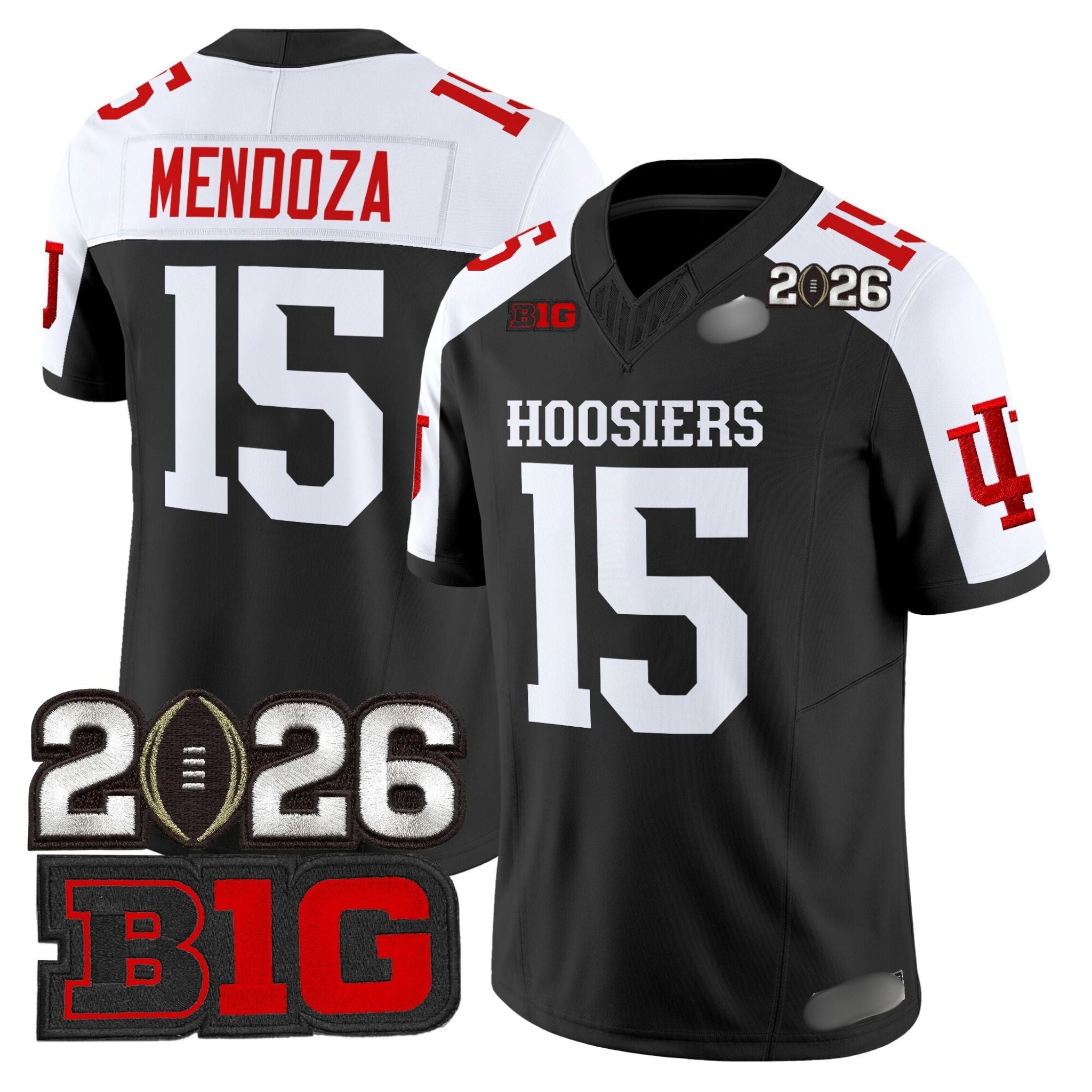 I.Hossiers #15 Fernando Mendoza 2026 B1G Patch Fan Jersey