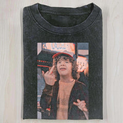 Retro Stranger Things Middle Finger T-shirt, Xmas Holiday Funny Shirt, Graphic Tee Gift'4421463500