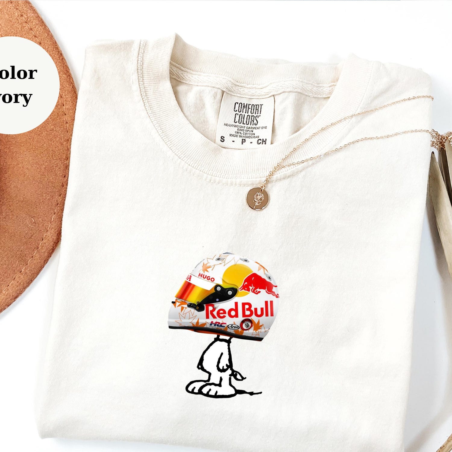 Yuki Tsunoda Racing Helmet Snoopy Shirt, Funny F1 Fan Crewneck, Cartoon Racer Top, Motorsport Gift, Comfort Colors Unisex Shirt