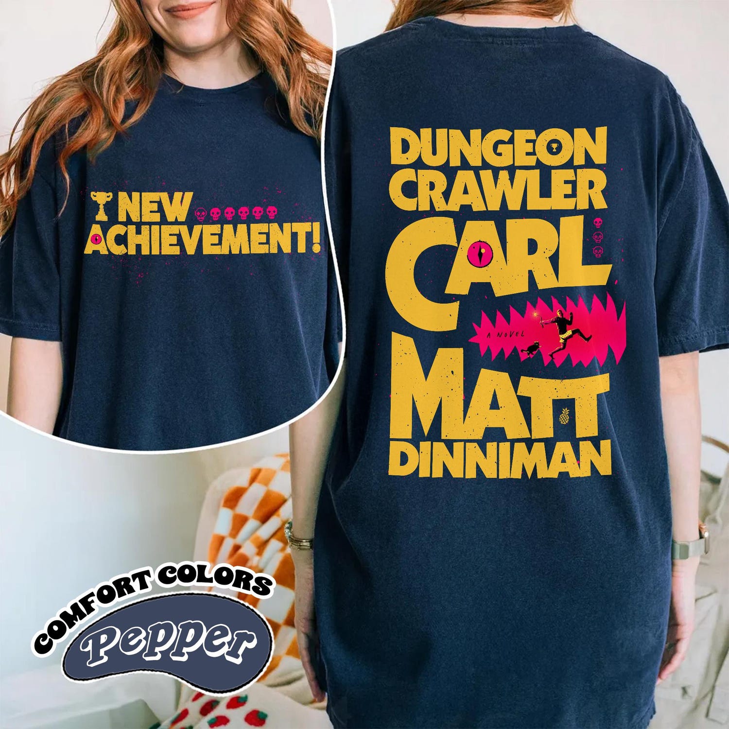 New Achievement Dungeon Crawler Carl Comfort Color T-Shirt, Gift For Reader Shirt, Fantasy Science Fiction Book Lover Donut Fan Tee