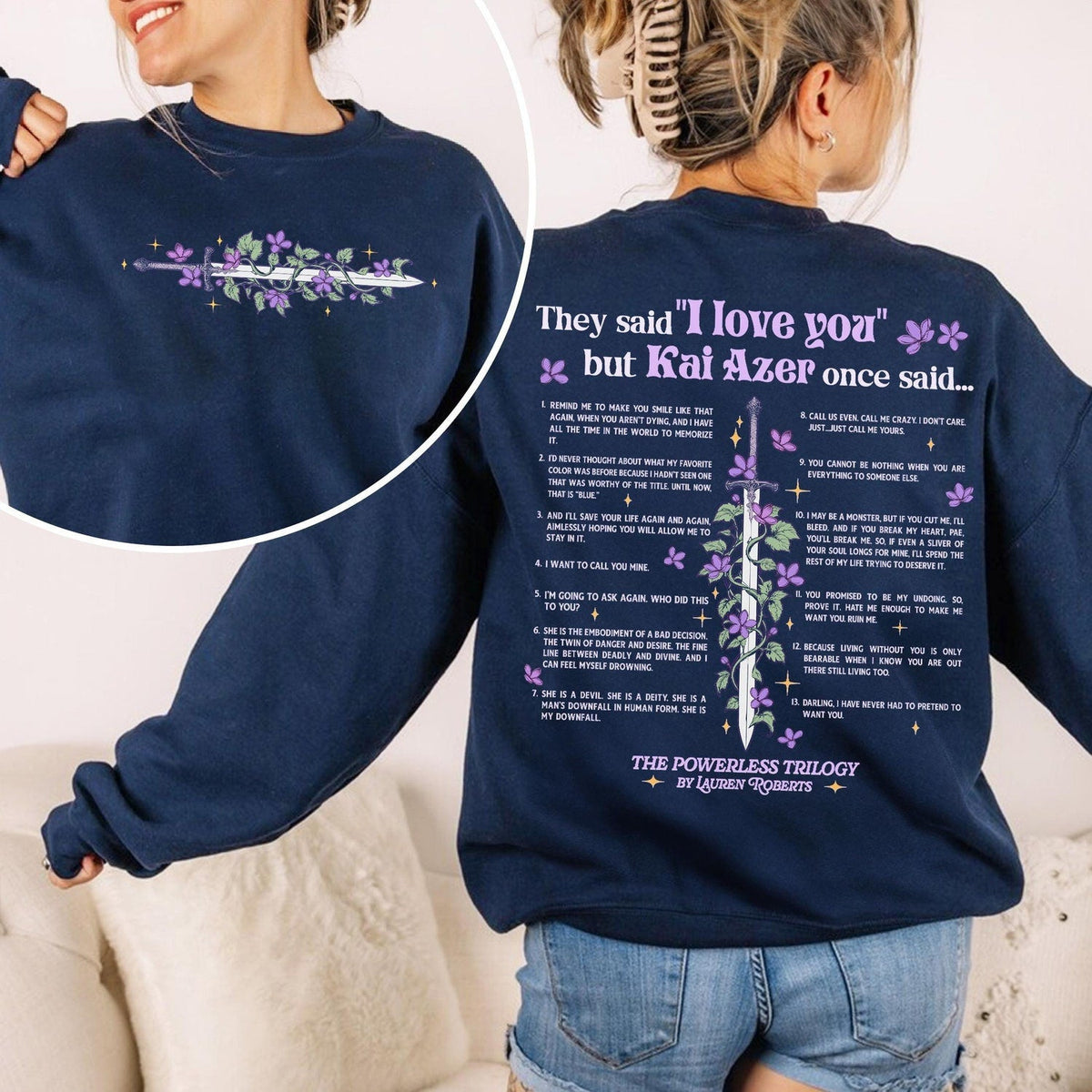 Kai Azer I Love You In Powerless Sweatshirt, Kai Azer Powerless TShirt, Kai And Paedyn Shirt, Valentine Gift Shirt, Powerless Shirt