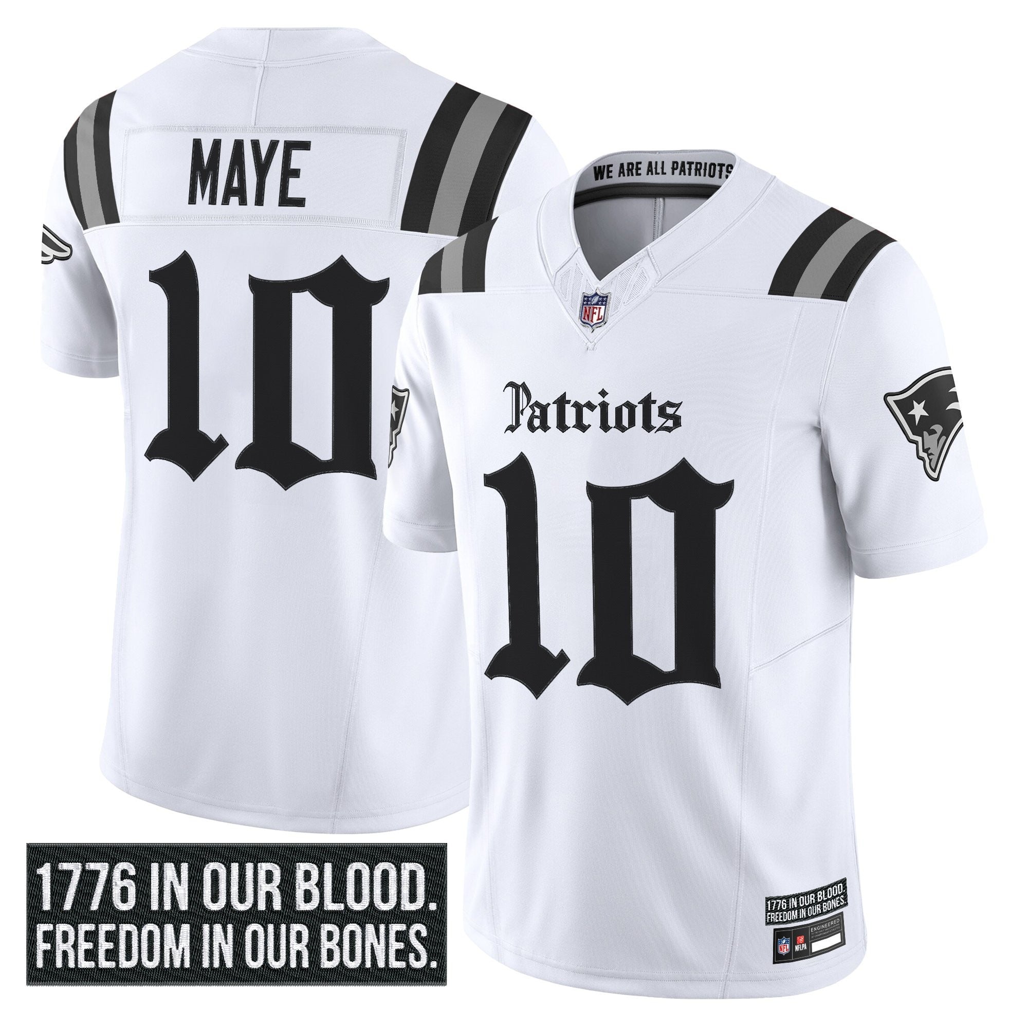 N.E Patriots #10 Drake Maye ‘Gothic Revolution Edition’ Limited Jersey