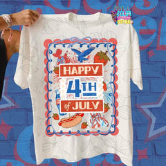 Happy 4th of July Shirt | Retro Patriotic Comfort Colors Tee | Hot Dog Fireworks Summer Shirt