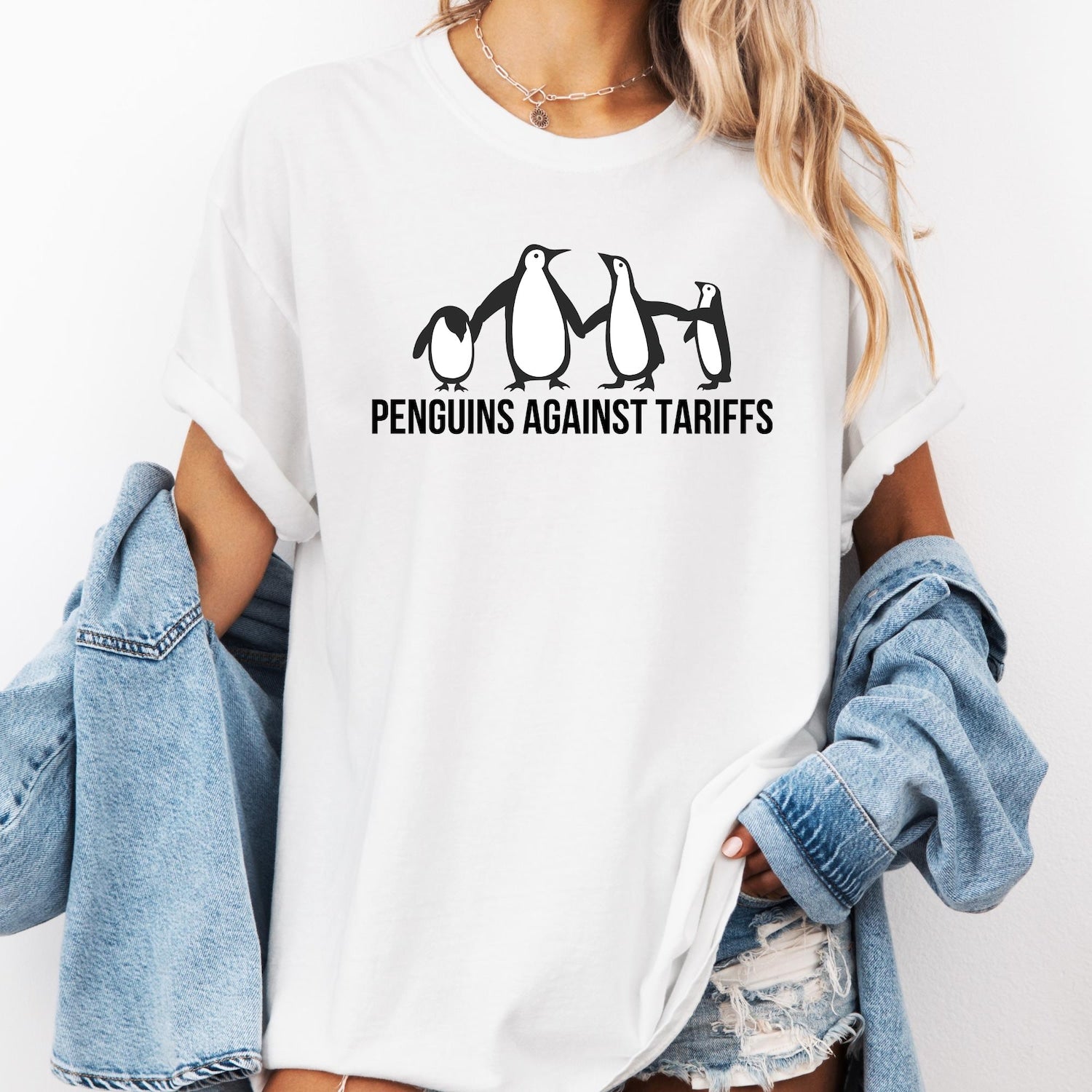 Comfort Colors Penguins Against Tariffs Shirt FDT Shirt End the Penguin Tariffs Shirt Democrat Shirt Liberal Shirt Political Shirt 8647 Tee