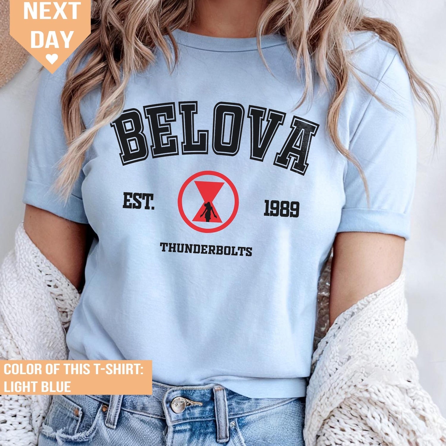 Belova 1989 T-shirt, Black Widow Thunderbolts, MCU, Avengers T-shirt, Yelena Belova Thunderbolt T-shirt, MCU, Thunderbolts Fan Gifts