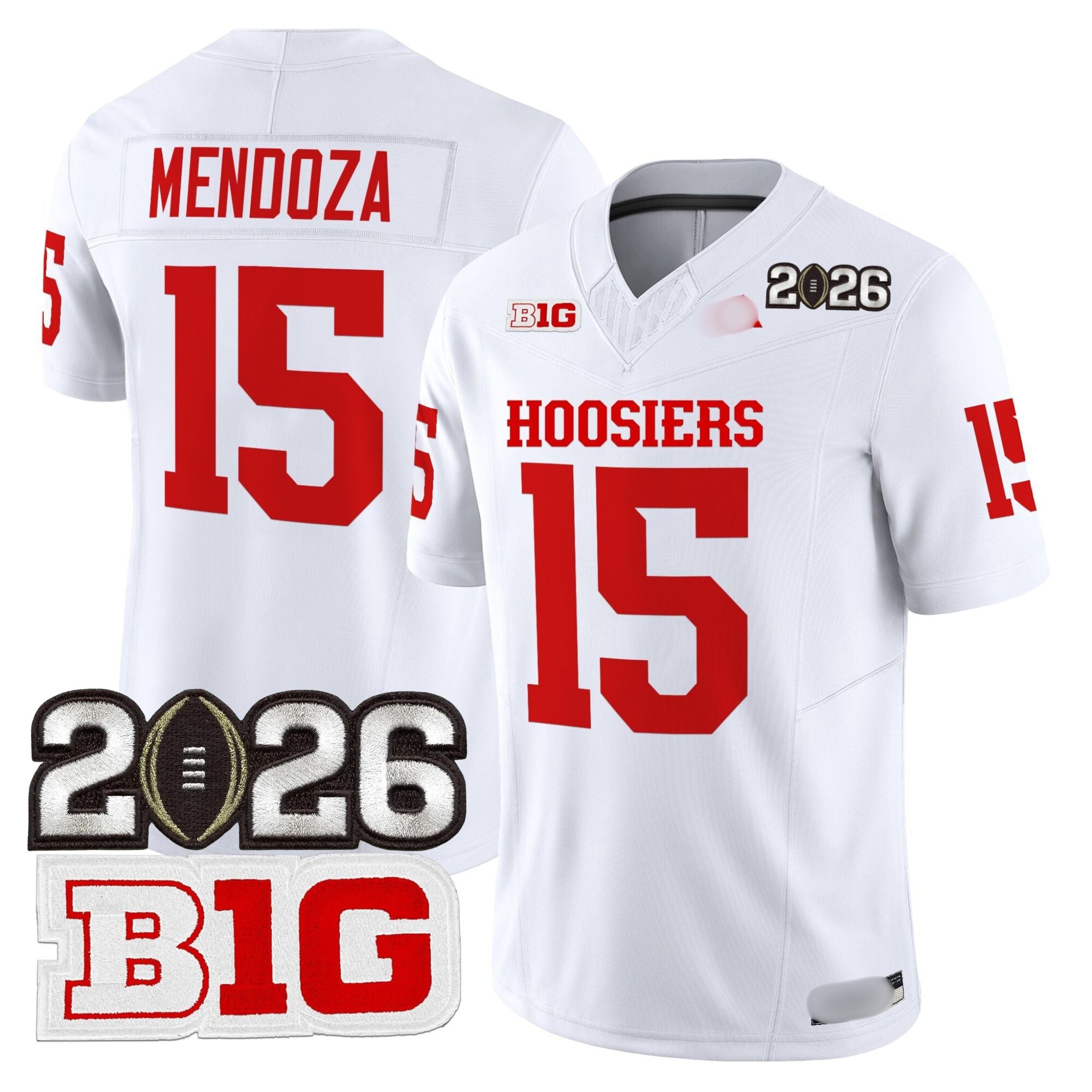 I.Hossiers #15 Fernando Mendoza 2026 B1G Patch Fan Jersey