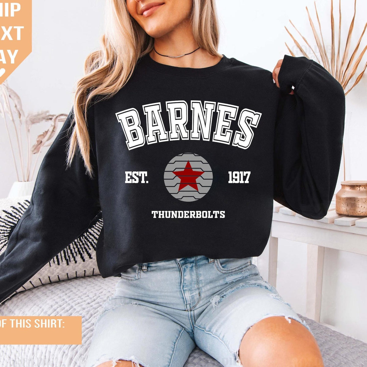Barnes Est 1917 Crewneck Sweatshirt, Thunderbolts, Avengers 2025, Avengers Sweatshirt, Marvel Shirt, Bucky Barnes Winter Soldier, Captain