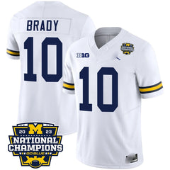 M.Wolverines #10 Tom Brady 2023 National Champions Patch Fan Jersey