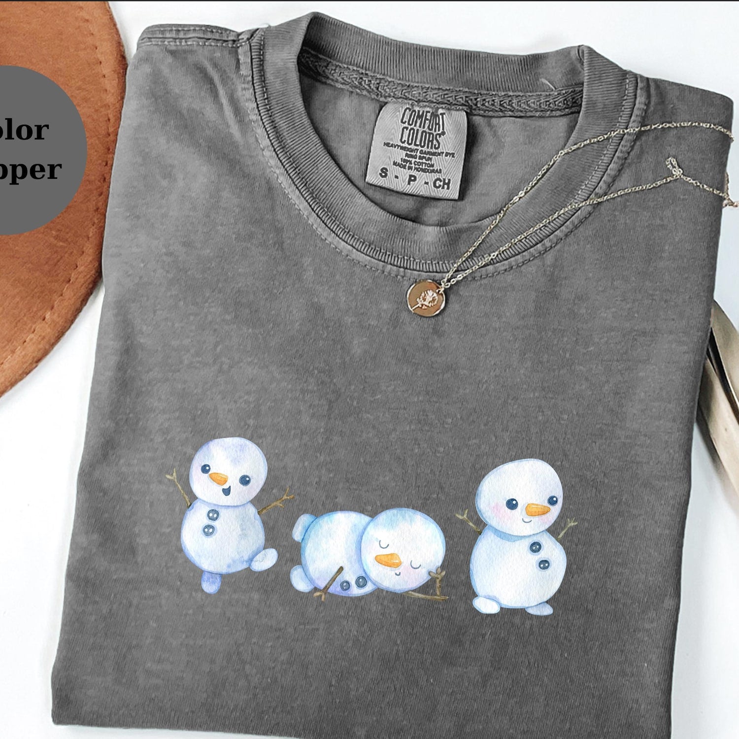 Cute Snowman T-Shirt, Winter Snowmen Tee, Christmas Cartoon Snowman Shirt, Holiday Unisex Top