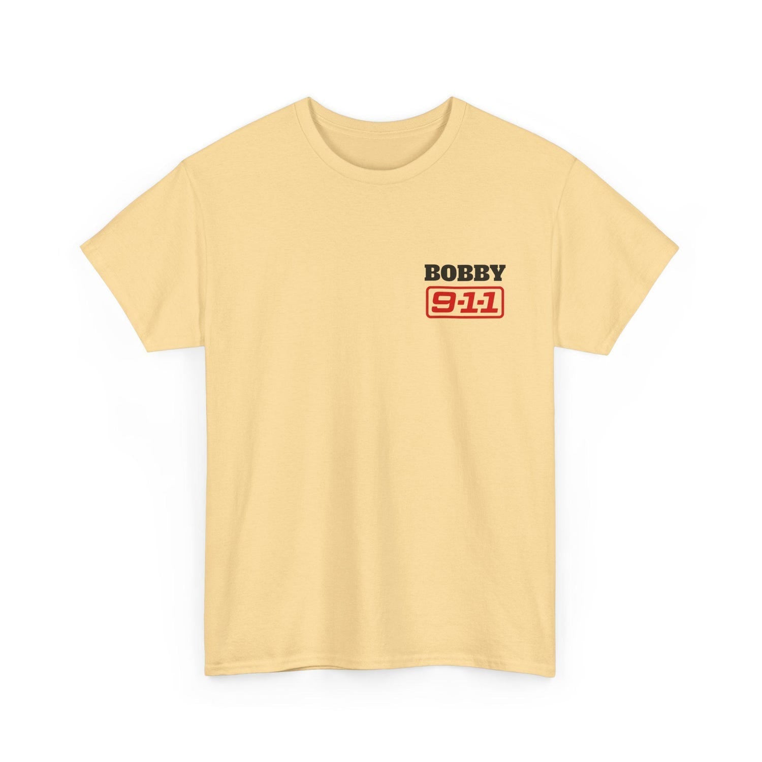 2 sided 9-1-1 Show Firefighter Tee, Unisex Heavy Cotton Tee for Firefighters, Perfect for 9-1-1 Enthusiasts, Bobby Nash, LA Fire
