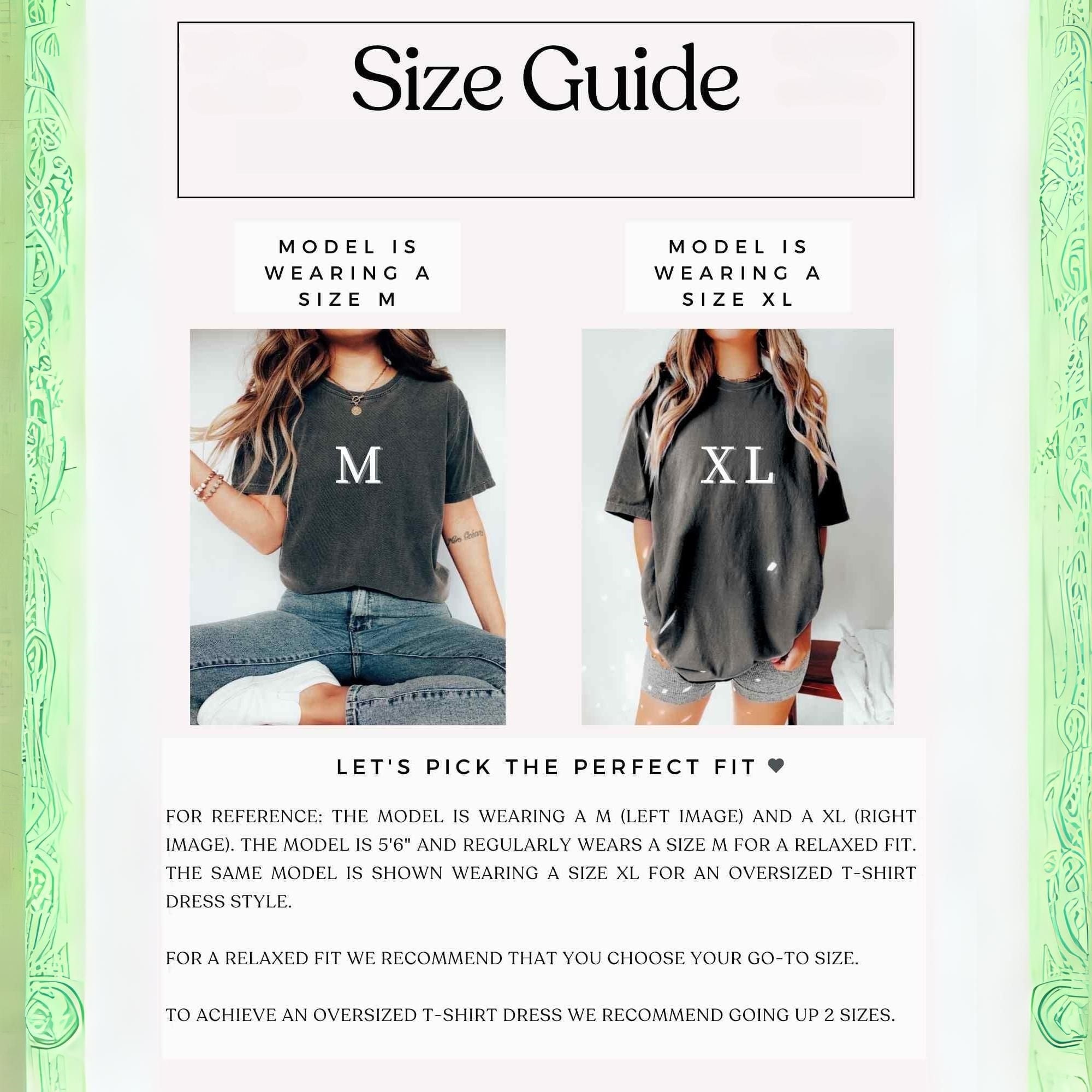 a women's size guide for a t - shirt