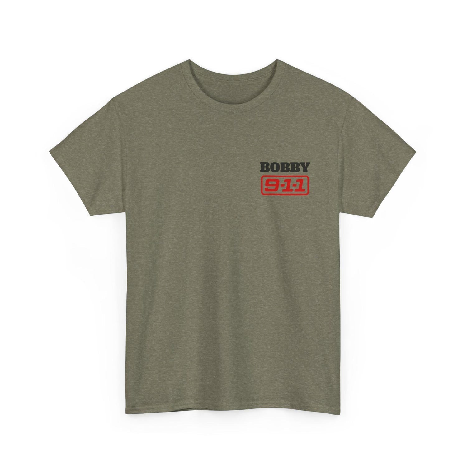 2 sided 9-1-1 Show Firefighter Tee, Unisex Heavy Cotton Tee for Firefighters, Perfect for 9-1-1 Enthusiasts, Bobby Nash, LA Fire