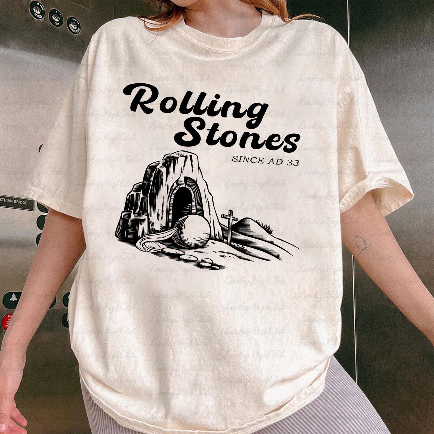 Jesus Rolling Stones Easter Shirt, Christian Easter Shirt, He is Risen Shirt, Bible Verse Shirt, Funny Catholic Gifts, Spring Easter, NVA449