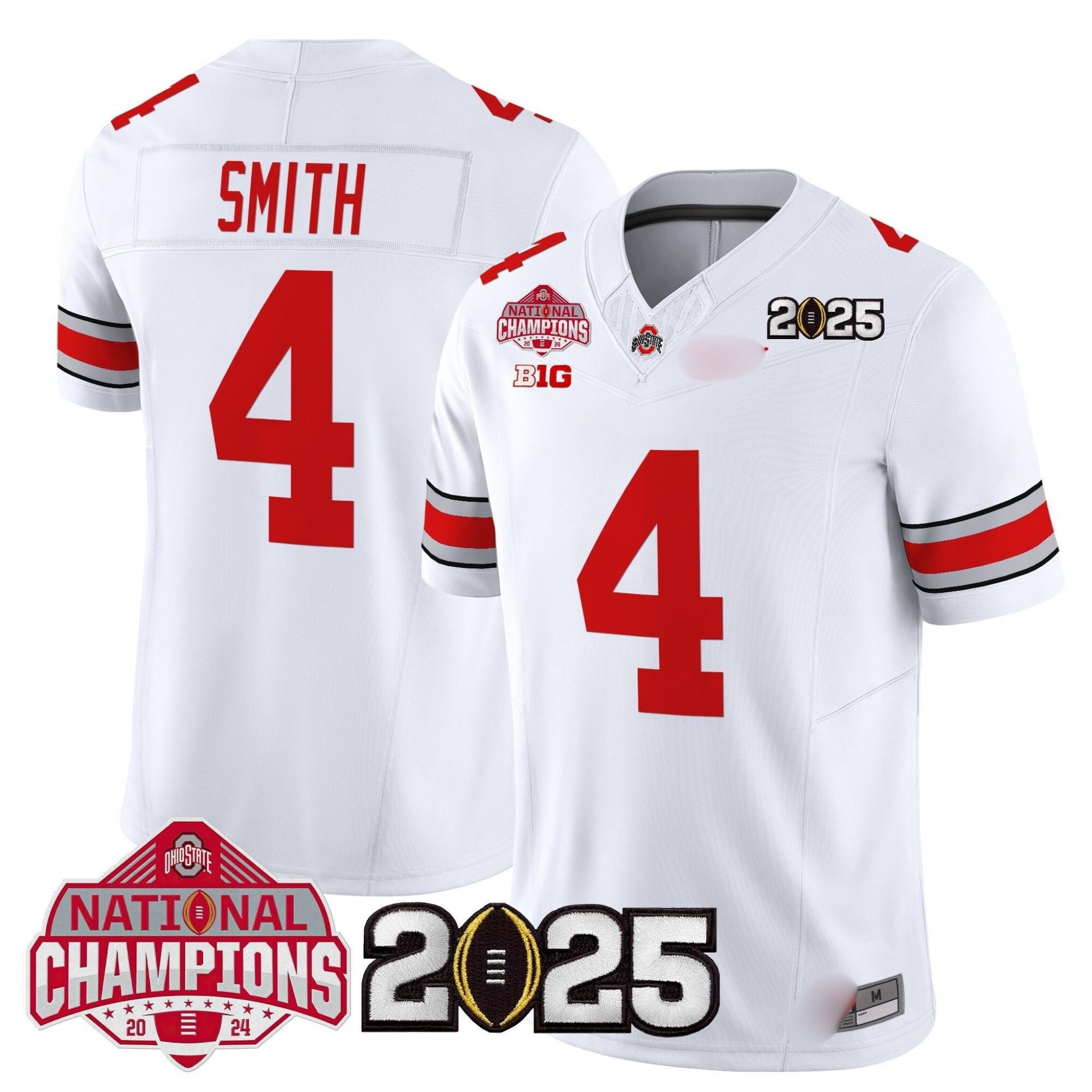 O.S Buckeyes #4 Jeremiah Smith 2025 National Champions Patch Limited Jersey