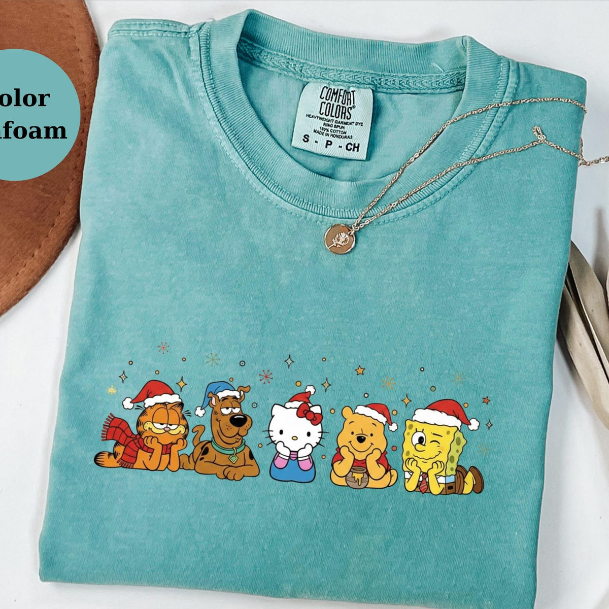 Christmas Cartoon Friends T-Shirt, Cute Holiday Characters Tee, Funny Xmas Graphic Shirt, Cozy Unisex Gift