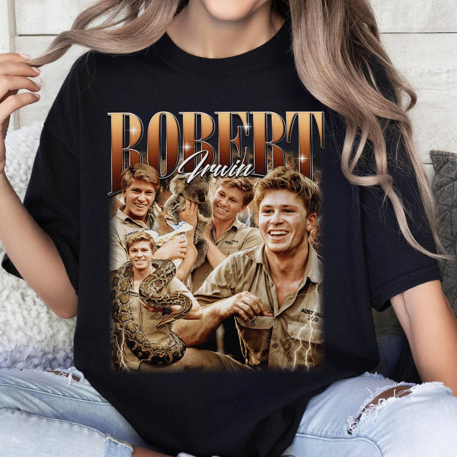 Retro 90s Robert Irwin Zookeeper Bootleg Shirt, Vintage Robert Irwin Fan Gift,Gift For Her Or Him, Robert Irwin Wildlife Photographer shirt
