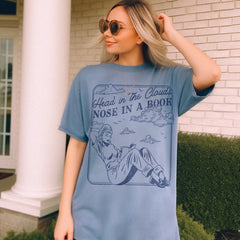 Book Lover Comfort Colors Shirt | Bookish Shirt Gift For Her, Romance Reader, Book Worm, Romantasy Book Addict, Vintage Bookish Art Simple