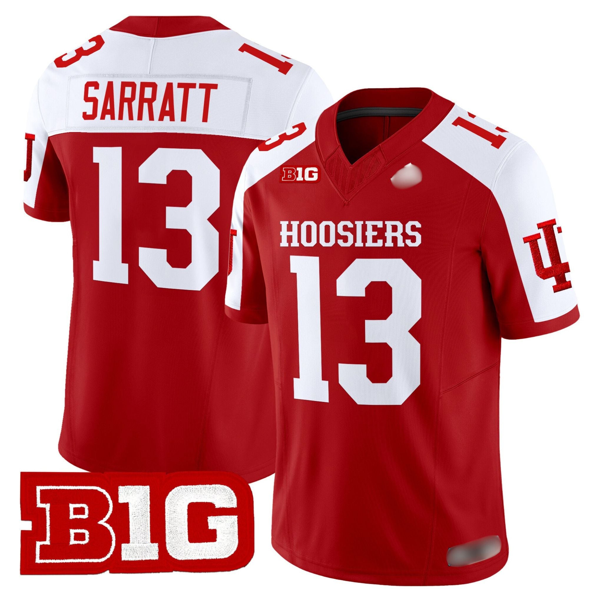 I.Hossiers #13 Elijah Sarratt 2025 B1G Patch Fan Jersey
