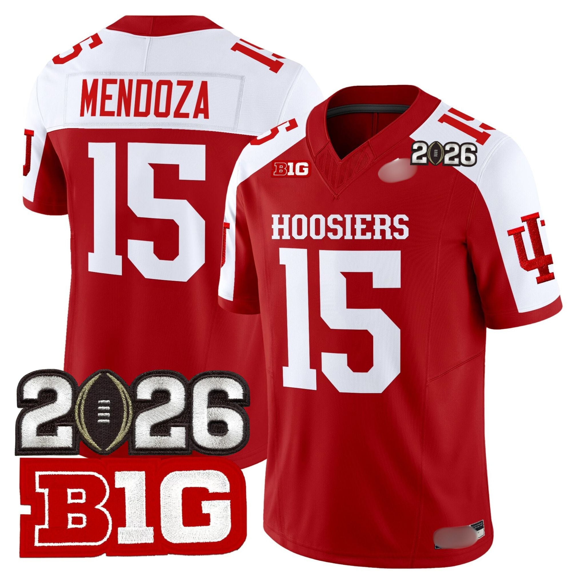 I.Hossiers #15 Fernando Mendoza 2026 B1G Patch Fan Jersey