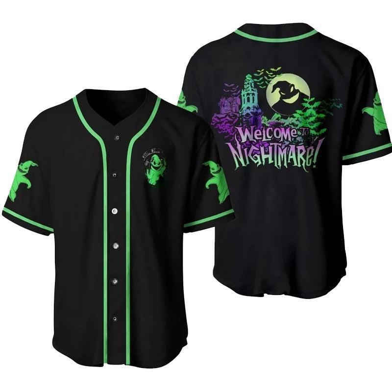 Oogie Boogie Welcome To Nightmare Baseball Jersey Shirt, Horror Movie Character Mens Shirt, Unisex 3D Shirt, Halloween Gifts