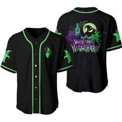 Oogie Boogie Welcome To Nightmare Baseball Jersey Shirt, Horror Movie Character Mens Shirt, Unisex 3D Shirt, Halloween Gifts