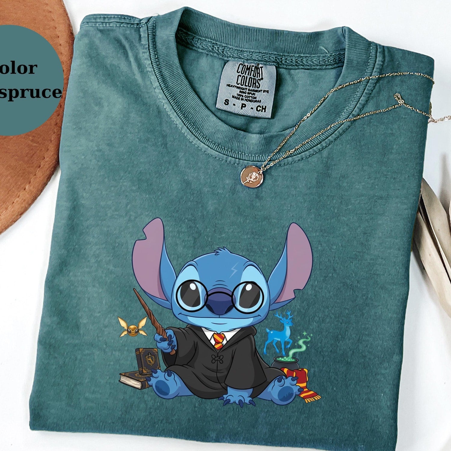 Cute Harry Potter Stitch T-Shirt, Magic Fan Tee, Fantasy Movie Shirt, Cute Character Top, Wizard Costume Tee, Gift For Fans