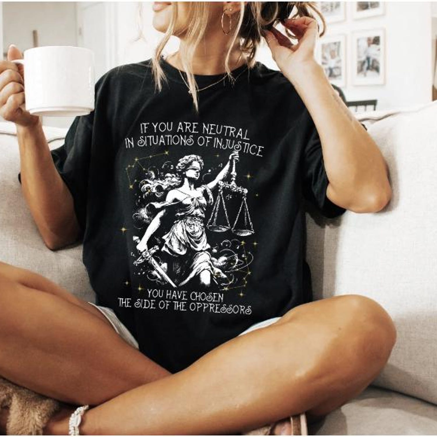 If You Are Neutral In Situations Of Injustice You Have Chosen The Side Of The Oppressor Shirt,Human rights,Fight fascism Comfort Colors�