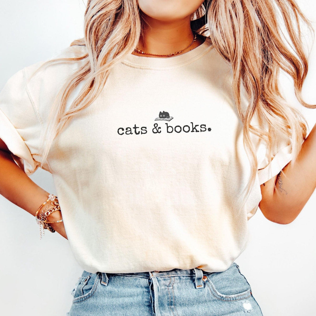 Cats and Books Shirt, Book Lover T-shirt, Bookish Tee, Reading Tshirt, Gift for Cat Lover, Bookish Gift, Librarian Shirt
