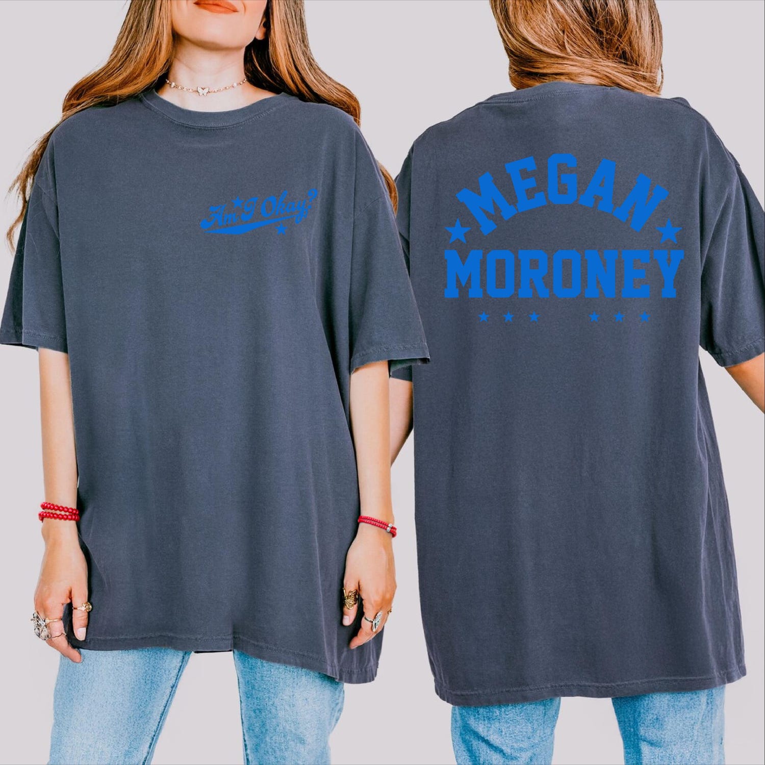 Megan Moroney Am I Ok Shirt, Royal Blue Megan Moroney Tshirt, MM Am I Okay Tour Shirt-  arn325
