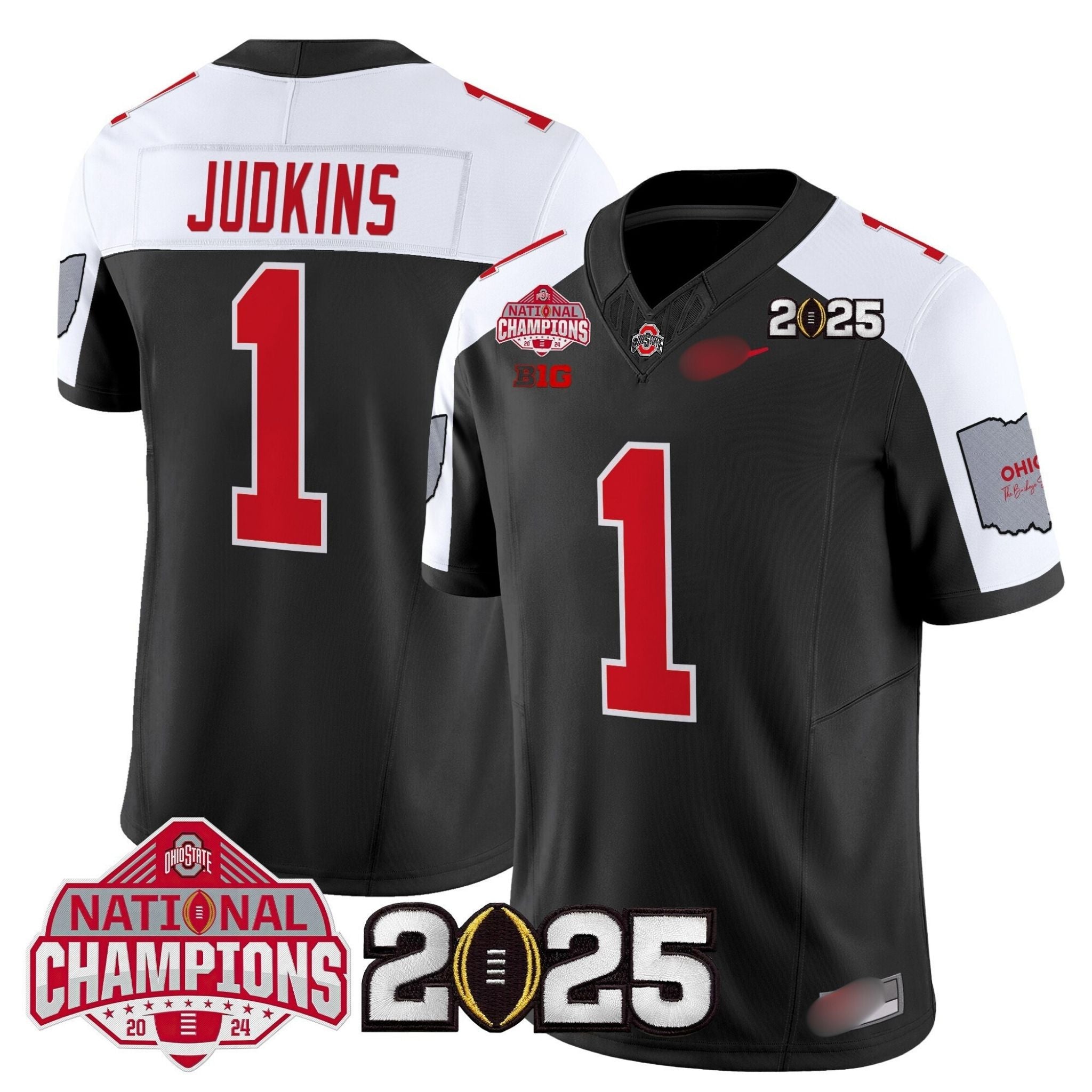 O.S Buckeyes #1 Quinshon Judkins 2025 National Champions Patch Limited Jersey