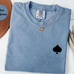 Spade Symbol T-Shirt Poker Card Tee, Minimal Playing Card Shirt, Casino Game Unisex Top