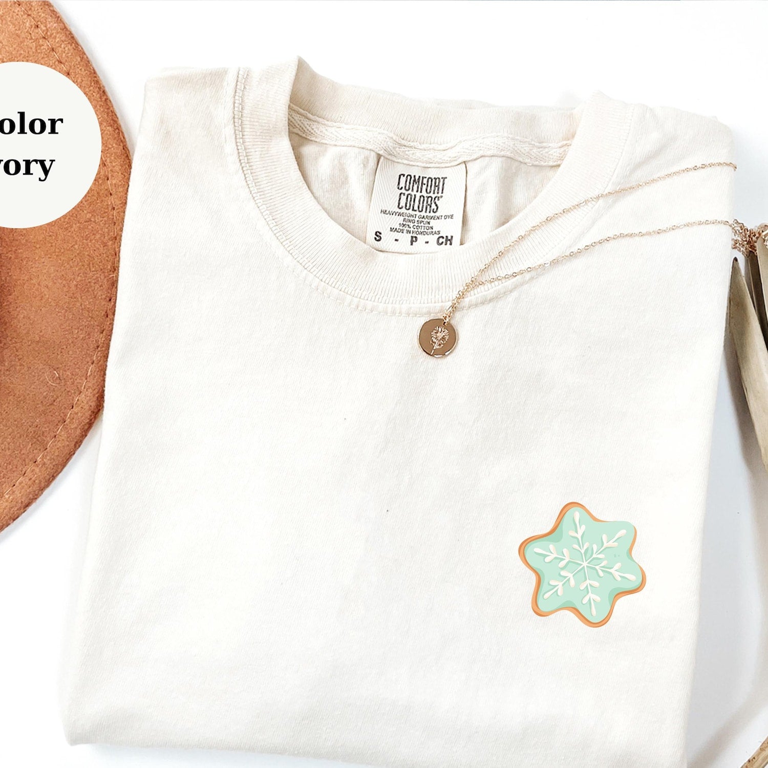 Snowflake Cookie T-Shirt, Cute Winter Christmas Cookie Tee