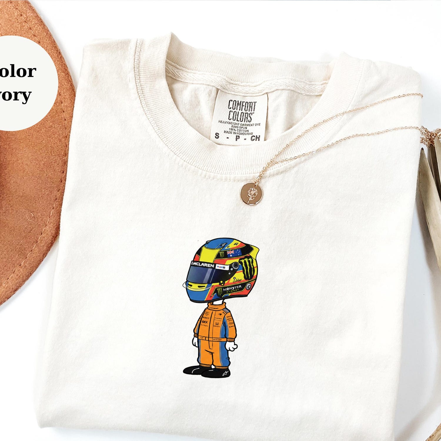 Oscar Piastri Racing Helmet Snoopy Shirt, Funny F1 Fan Crewneck, Cartoon Racer Top, Motorsport Gift, Comfort Colors Unisex Shirt 1