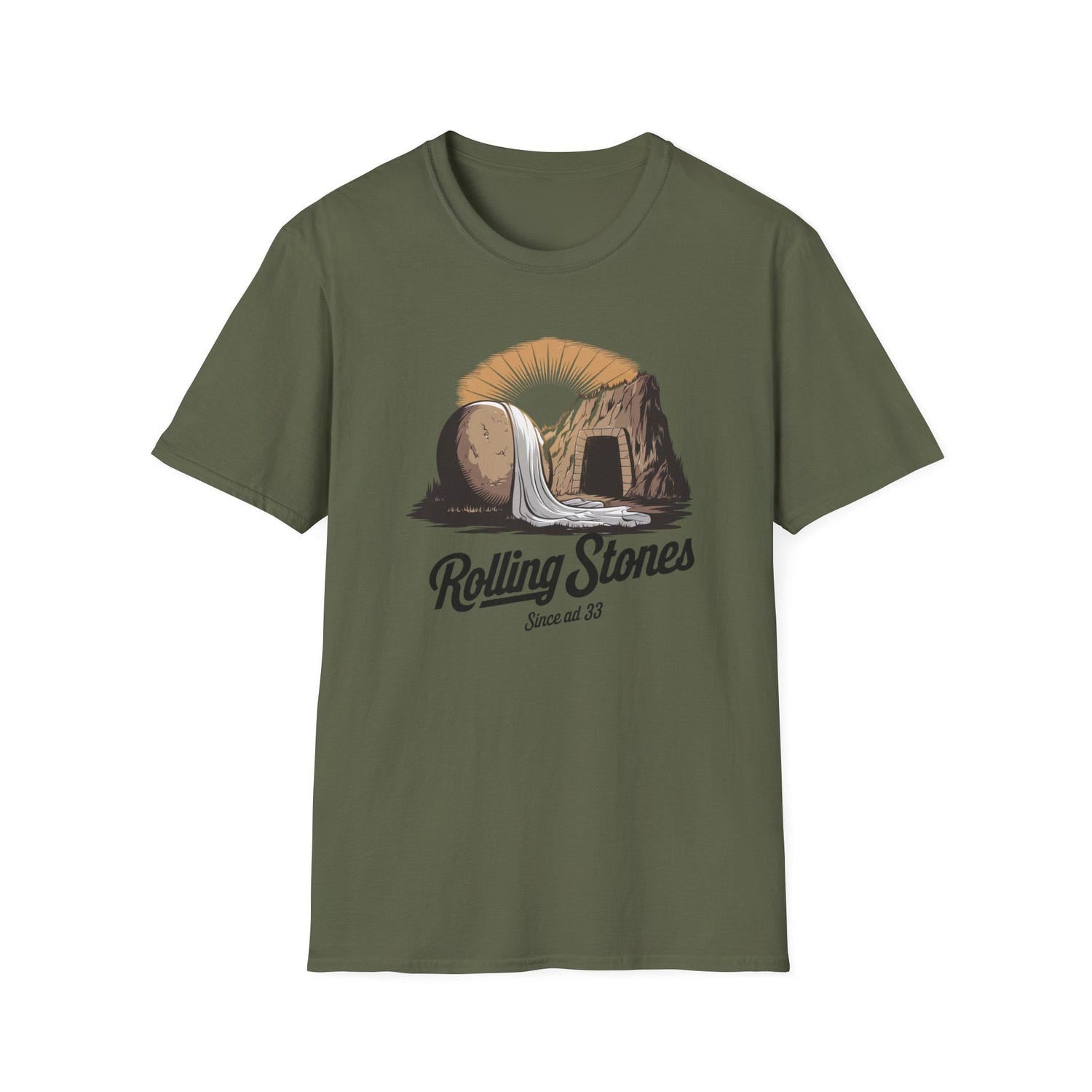 Resurrection Rolling Stones T-Shirt, He Is Risen Easter Christian Tee, Faith-Based Religious Shirt