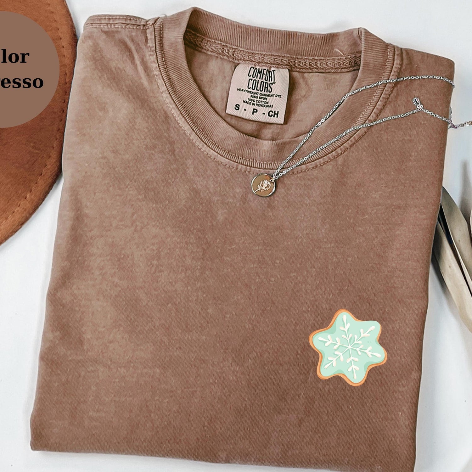 Snowflake Cookie T-Shirt, Cute Winter Christmas Cookie Tee