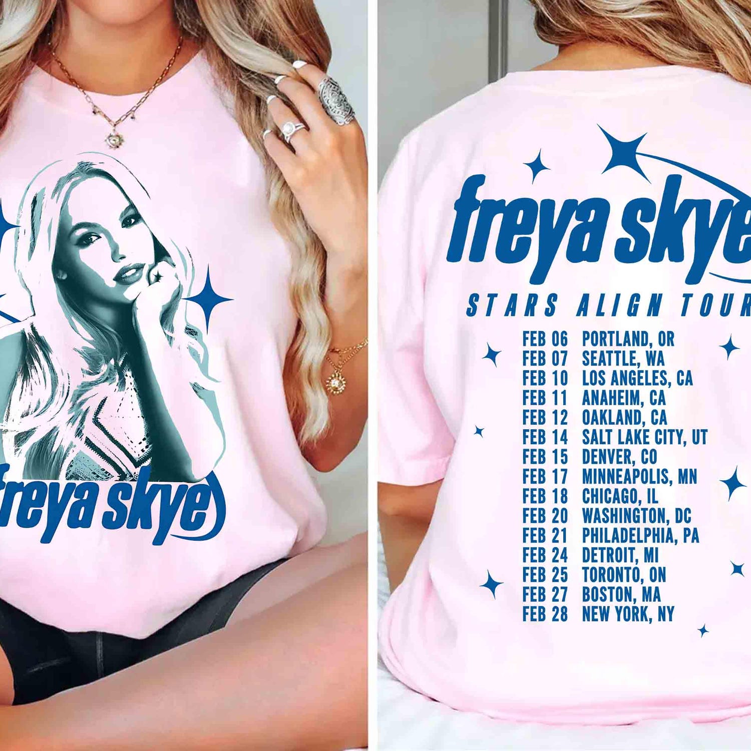 2sided Freya Skye Silent Treatment Shirt, Stars Align Tour 2026 Festival Tee, Channel Zombies 4 Nova Bright, Freya Skye Concert Music'4421491514