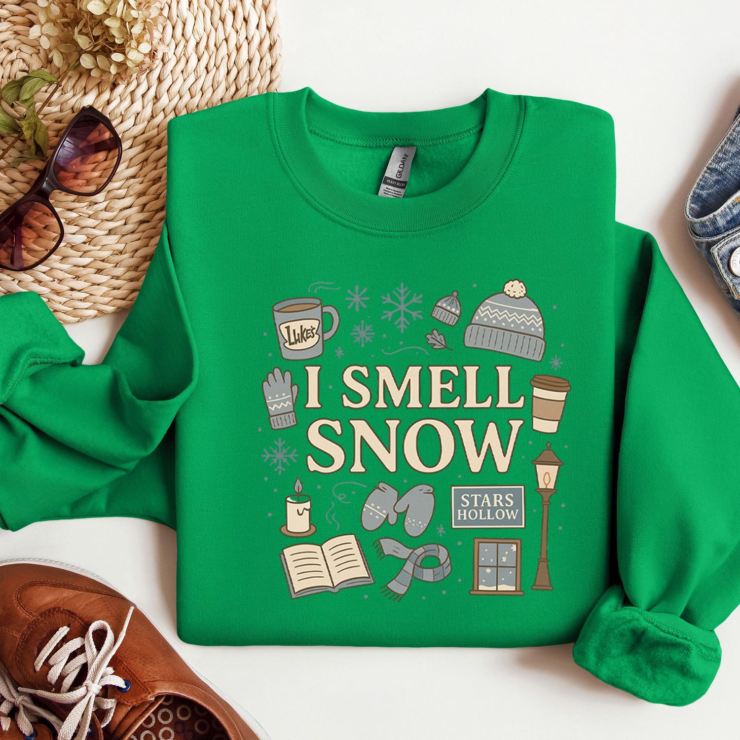 I Smell Snow Sweatshirt, Gilmore Girls Christmas Sweatshirt, Christmas Gift, Christmas Show T-Shirt, Cozy Winter Womens Christmas Sweatshirt'4399481920