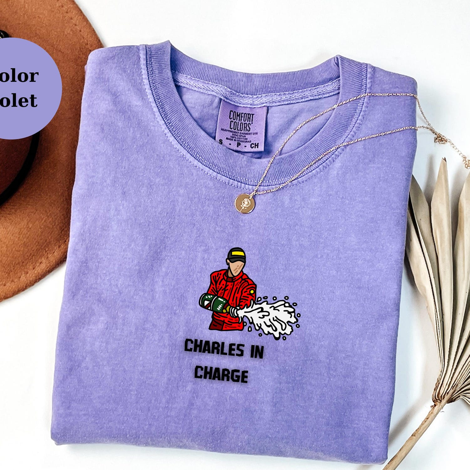 Charles Leclerc,Charles in Charge F1 T-Shirt Formula 1 Celebration Tee for Racing Fans,