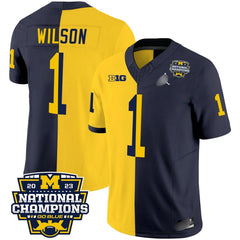 M.Wolverines #1 Roman Wilson 2023 National Champions Patch Fan Jersey