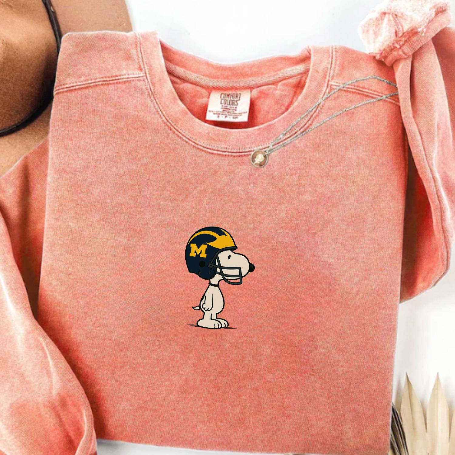 Michigan Wolverines T-Shirt, Snoopy Football Helmet Shirt, , Game Day Cozy Top, Football Lover Gift, Cartoon Dog Sports Shirt