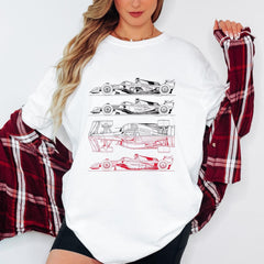 Formula 1 Racing Car Sketch T-Shirt: Motorsport Fan Tee