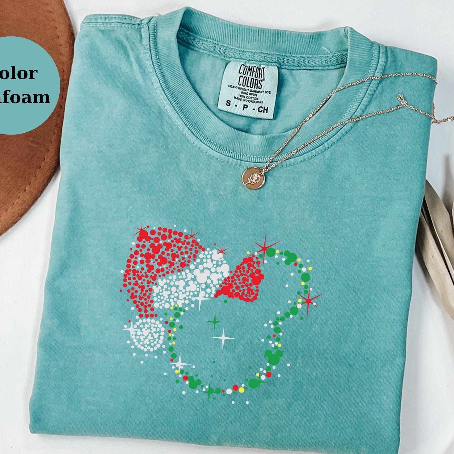 Comfort Colors Christmas Mickey Shirt, Sparkle Holiday Crewneck, Disney Inspired Christmas Shirt, Cute Festive Unisex Top