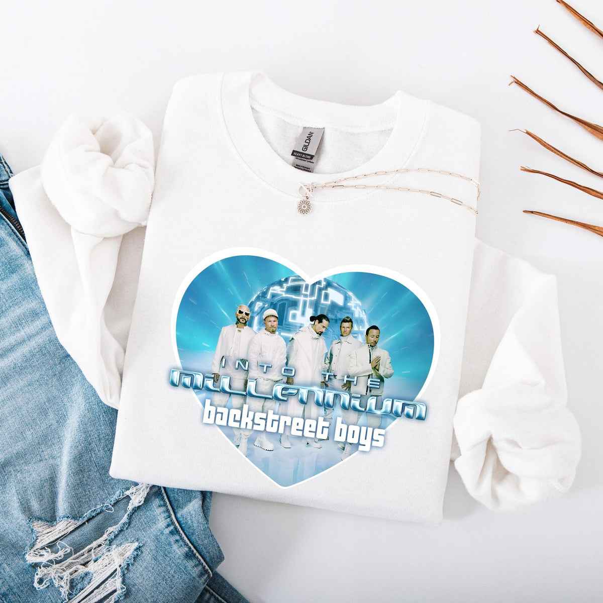 Backstreet Boys Millennium Heart Sweatshirt, Into The Millennium Tour Hood?e, Retro BSB Fan Merch Gift'