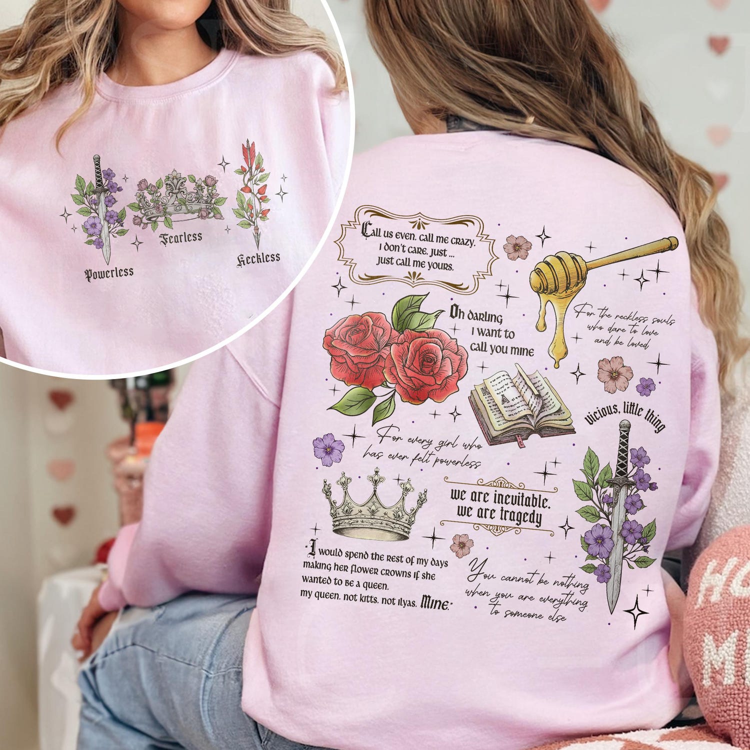 Powerless Bookish Sweatshirt For Fan, Kai Azer I Love You TShirt, Fearless Fan Shirt, Gift for Bookworms, Romantic Quotes