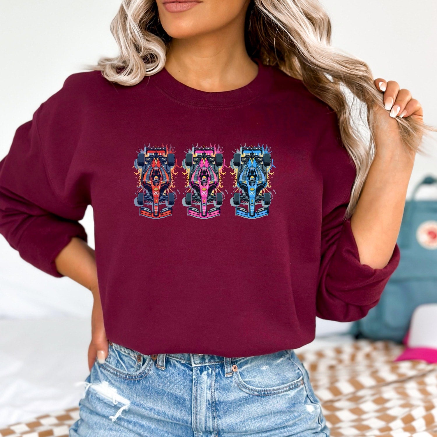 Racing Car Sweatshirt, F1 Style Car Shirt, Race Fan Gift, Formula Racing Hoodie, Motorsport Shirt, Fast Car Graphic Top