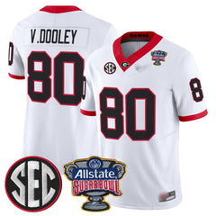 G.Bulldogs #80 Vince Dooley Sugar Bowl & SEC Patch Limited Jersey