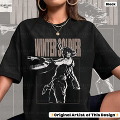 Oversized Winter Soldier Vintage Shirt, Bucky Barnes Shirt, Bucky Barnes Retro 90s Tshirt, Bucky Barnes Thunderbolts Tee Winter Soldier 1917