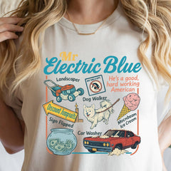 Mr Electric Blue Funny Graphic Shirt Vintage 90s Style Top Trendy Graphic Tee Retro Americana T-Shirt Music Lover Gift Gift for Him Her'4371346886
