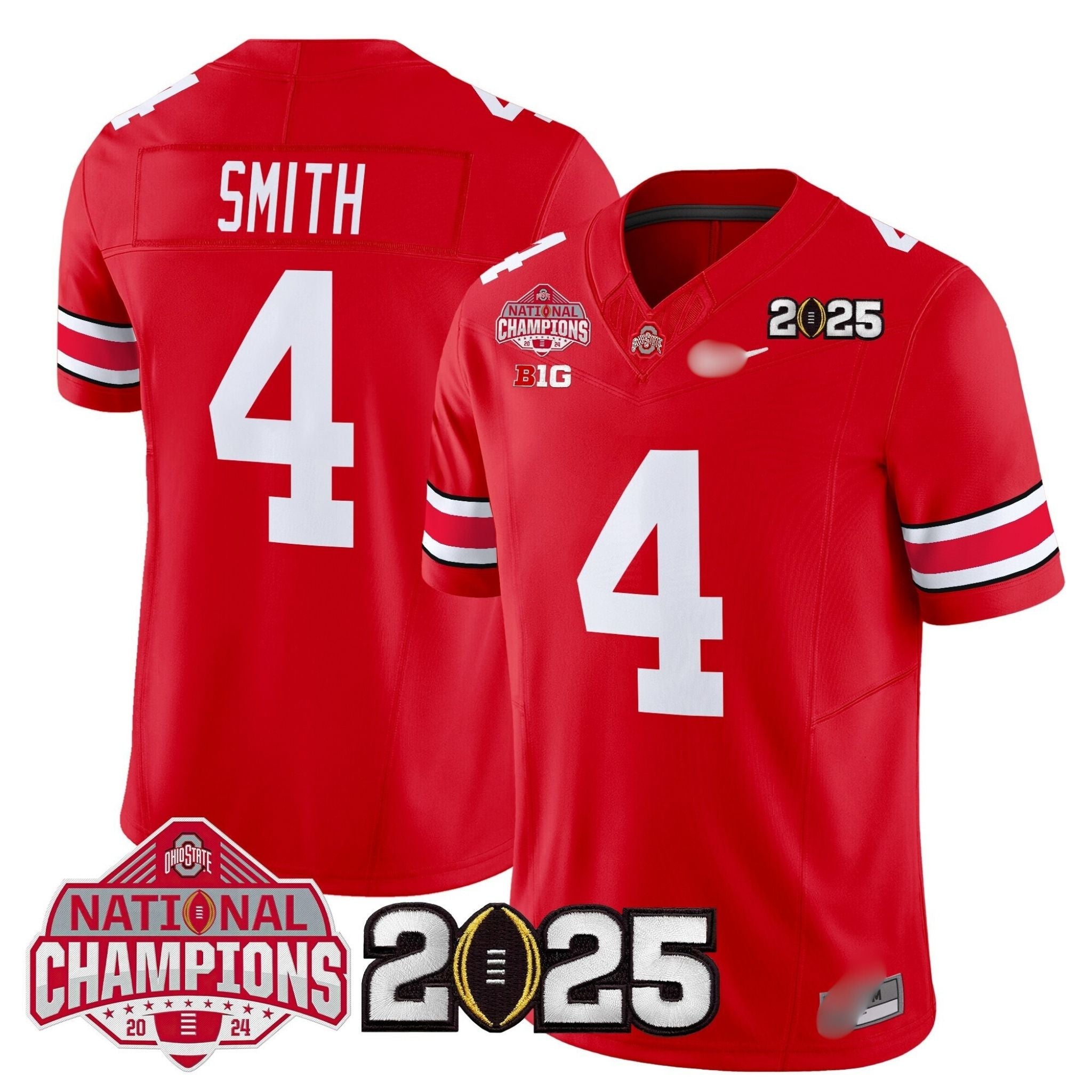 O.S Buckeyes #4 Jeremiah Smith 2025 National Champions Patch Limited Jersey