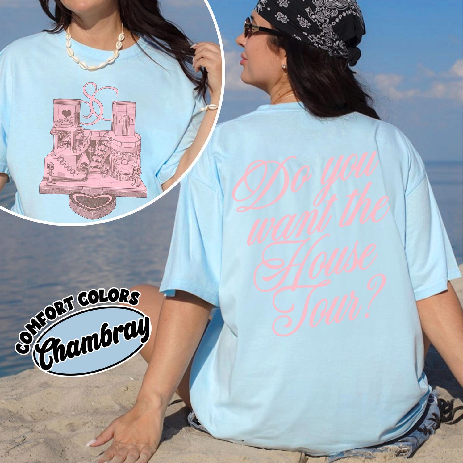 House Tour Shirt, Comfort Colors Fandom Merch Tee, Aesthetic Oversized Fan T-shirt, Double Sided Sabrina's House Tour Gift'4398453171